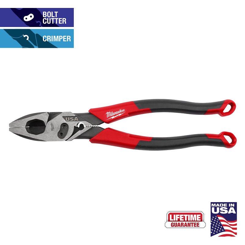 Milwaukee MT550C Lineman's Pliers, 1.39 in Jaw Opening, 0.74 in W Jaw, 9 in OAL