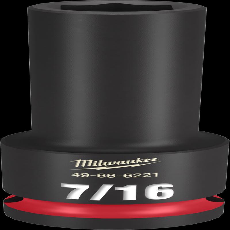 Milwaukee SHOCKWAVE Impact Duty Series 49-66-6221 Deep Impact Socket, 7/16 in Socket, 1/2 in Drive, Square Drive