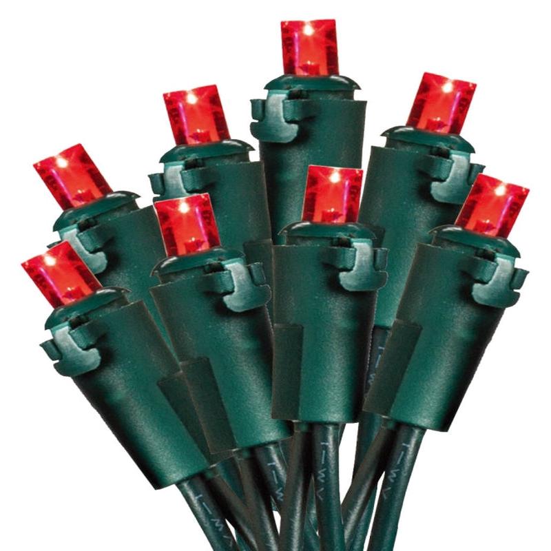 Hometown Holidays U15E302D Light Set, Christmas, 120 V, 4.8 W, 70-Lamp, LED Lamp, Red Lamp, 18.58 ft L