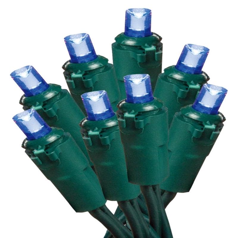 Hometown Holidays U15E302E Light Set, Christmas, 120 V, 4.8 W, 70-Lamp, LED Lamp, Blue Lamp, 18.58 ft L