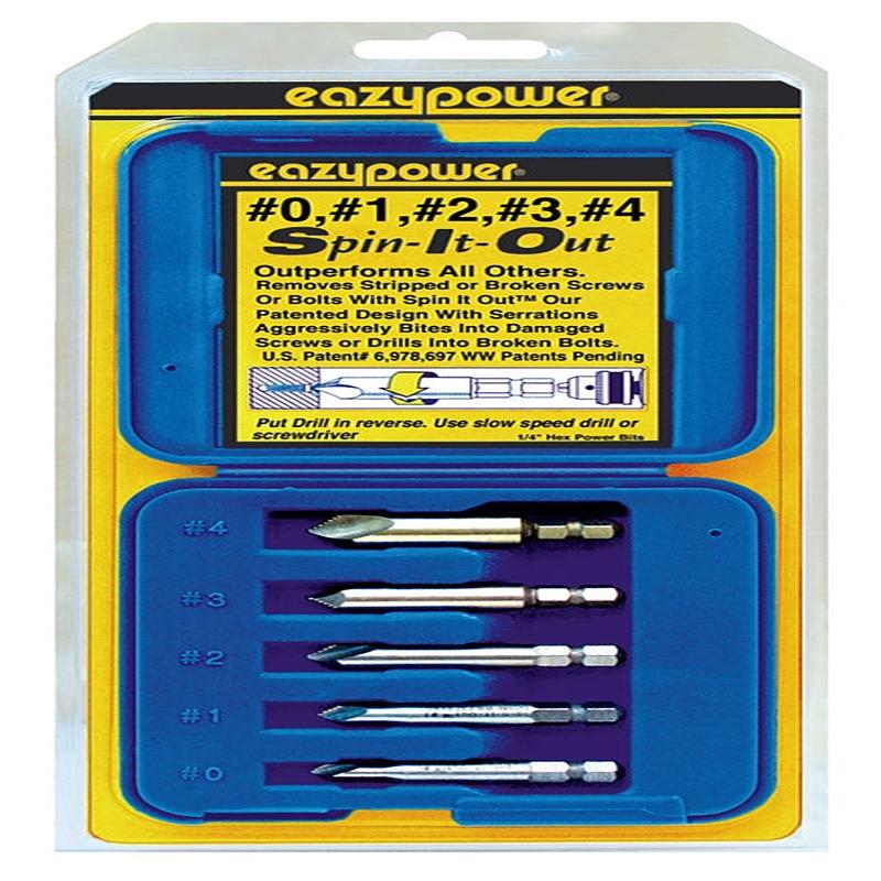 Eazypower Spin It Out Series 82681 Broken Screw Remover, #0 to 5 Bolt/Screw, HSS