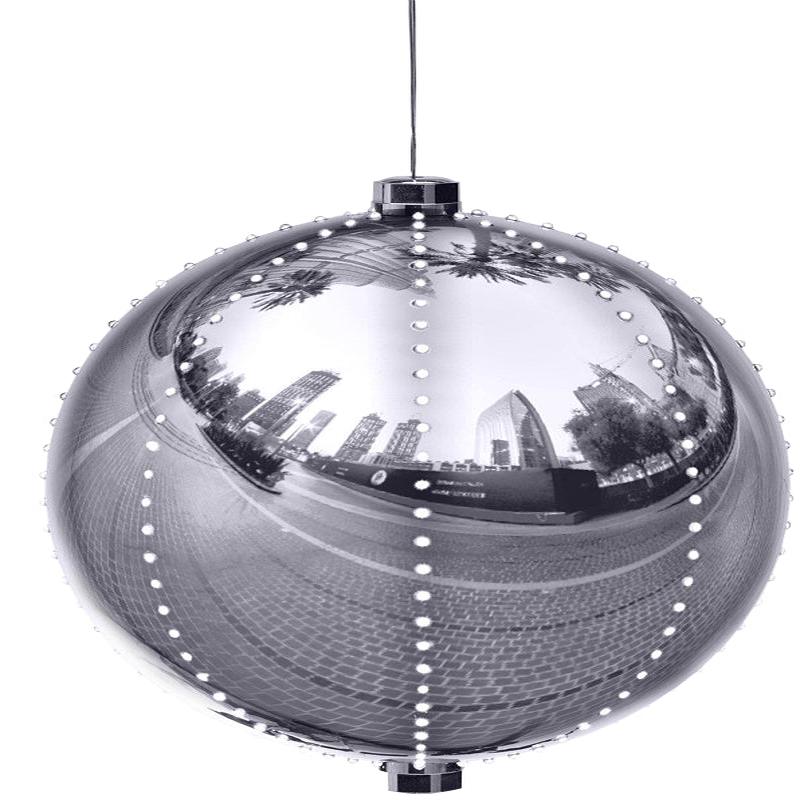 Santas Forest 60822 Ornament, 3 in H, Round Bulb, Plastic, Sliver, Internal Light/Music: Internal Light