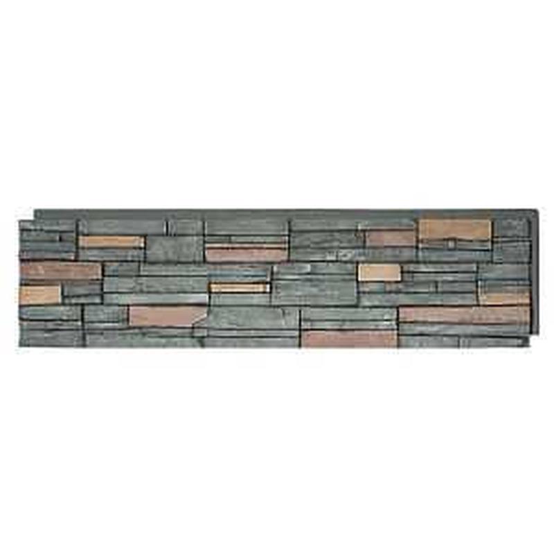 DuraKwik Stone 310YHP Siding Panel, 13 in L, 48 in W, 2 in Thick, Interlocking Edge, Stacked Stone Profile