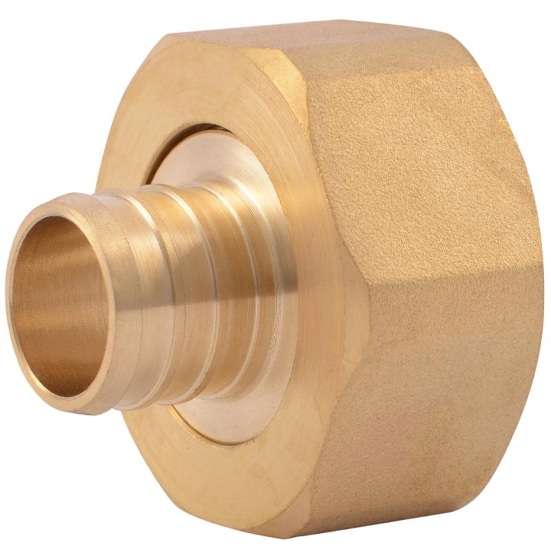 SharkBite UC529LF Swivel Pipe Adapter, 3/4 x 1 in, Barb x FNPT, Brass, 80 to 160 psi Pressure