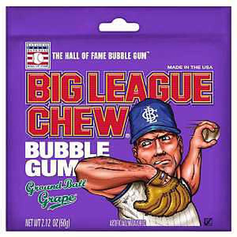Big League Chew 533221 Bubble Gum, Grape Flavor, 2.12 oz