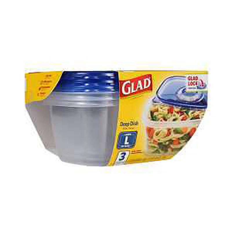 Glad BBG10316 Large Deep Dish, 64 oz, Plastic, Clear