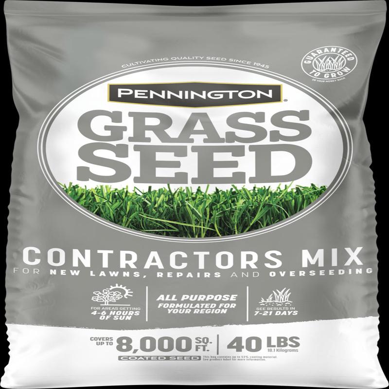 Pennington 100544318 Grass Seed, Contractors Mix, 40 lb Bag