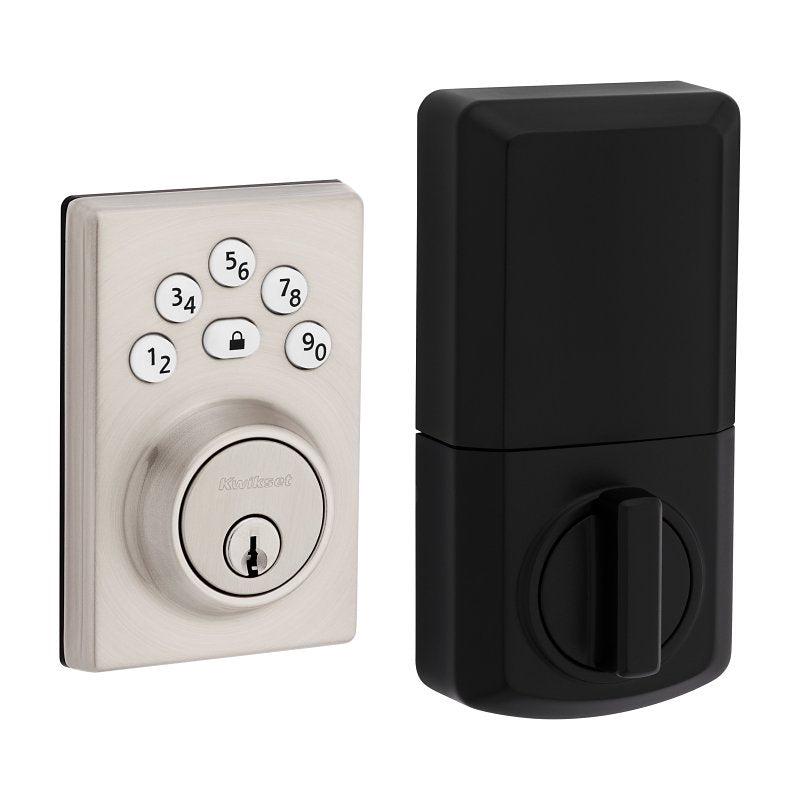 Kwikset Powerbolt 240 Series 992400-004 Keypad Electronic Lock, Contemporary, 3 Grade, Satin Nickel, KW1 Keyway, 1/PK