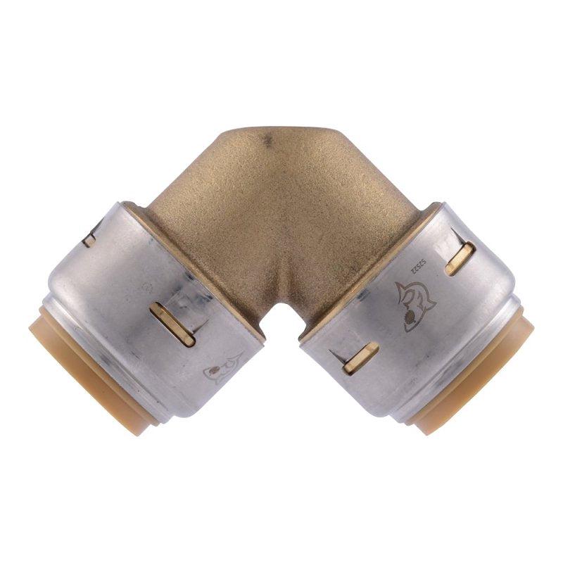 SharkBite Max UR256A4 Pipe Elbow, 3/4 in Push-to-Connect, 90 deg Angle, DZR Brass, 250 psi Pressure