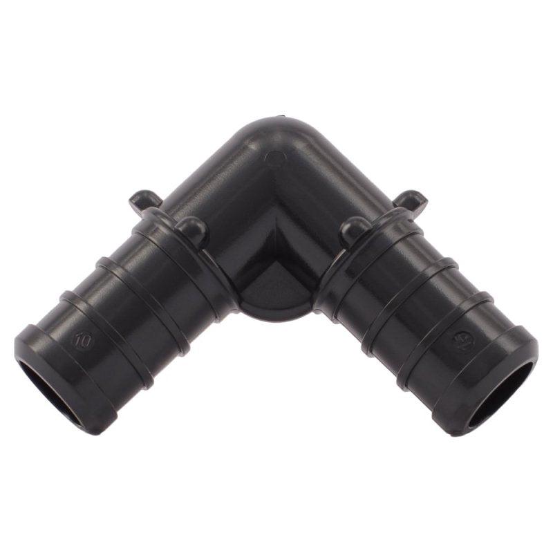 SharkBite UP248A5 Pipe Elbow, 1/2 in, Barb, 90 deg Angle, Polymer, 200 psi Pressure, 5/PK
