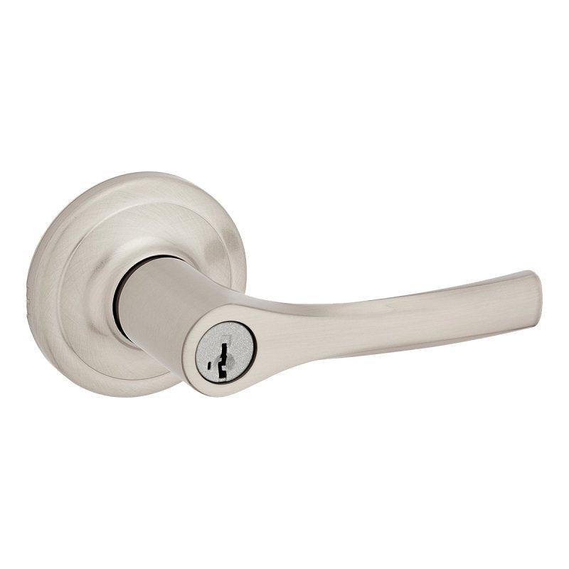 Weiser Elements Henley 9GLC5350-105 Entry Door Handle, Lever Handle, Satin Nickel, Zinc, Re-Key Technology: SmartKey