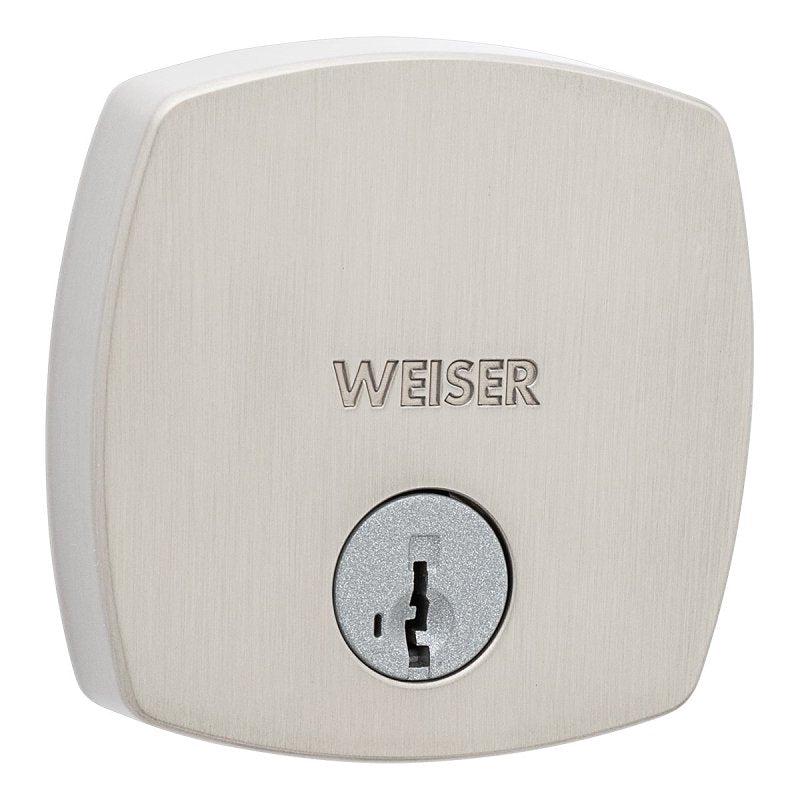 Weiser Midtown 9GD14710-033 Deadbolt, 1 Grade, Keyed Key, Zinc, Satin Nickel, 1-3/8 to 1-3/4 in Thick Door