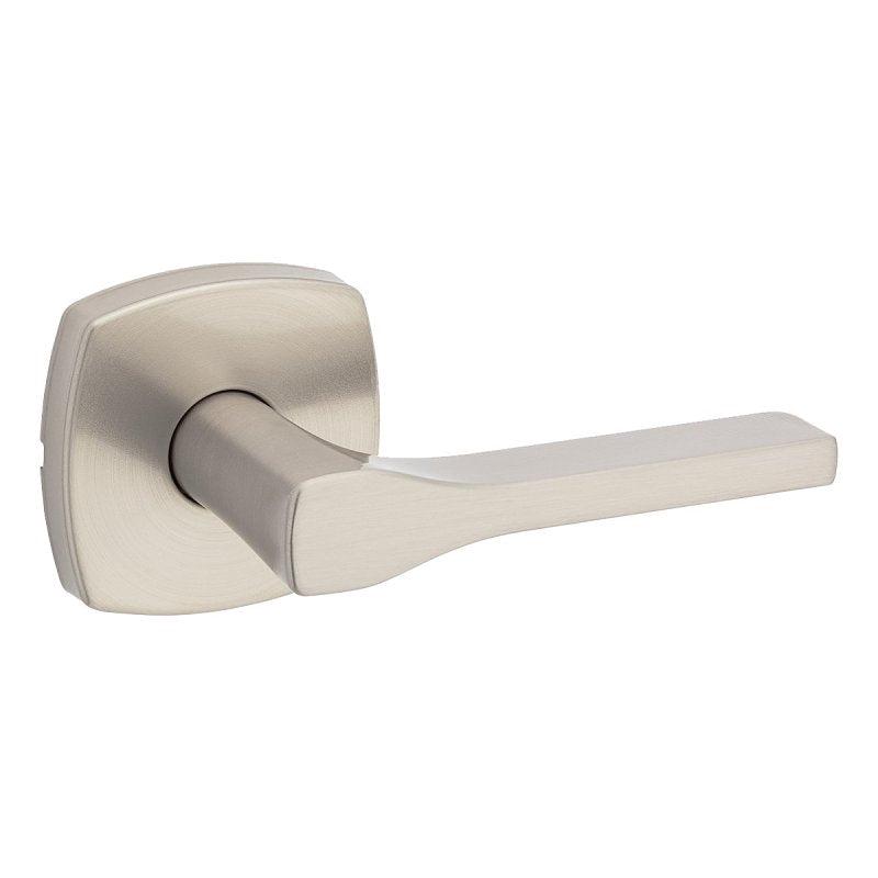 Weiser Prague 9GLA1010-137 Passage Door Handle, Lever Handle, Satin Nickel, 2-3/8 to 2-3/4 in Backset