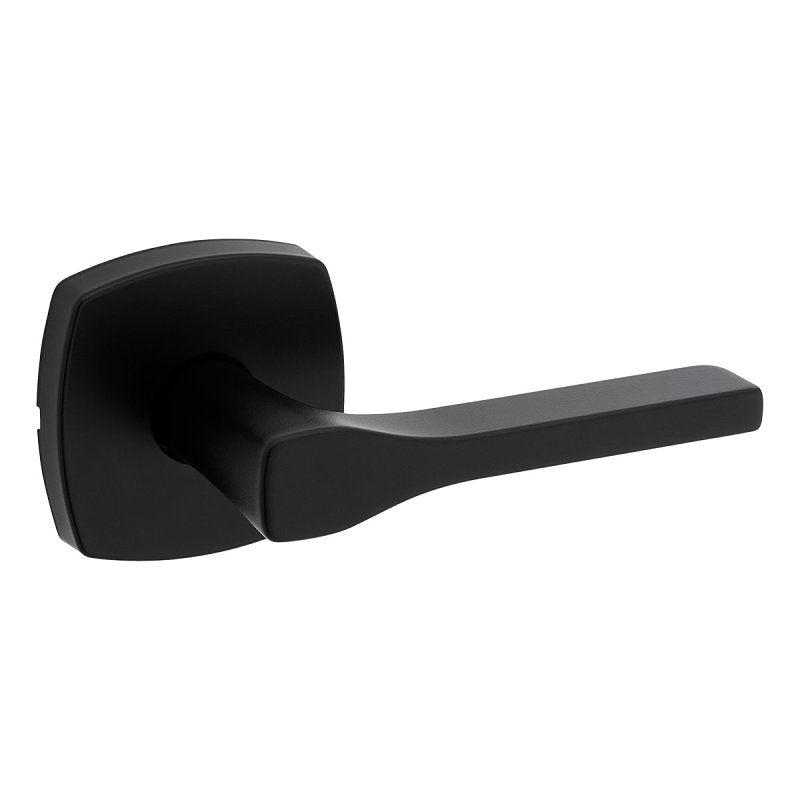 Weiser Prague 9GLA1010-138 Passage Door Handle, Lever Handle, Matte Black, 2-3/8 to 2-3/4 in Backset, Universal Hand