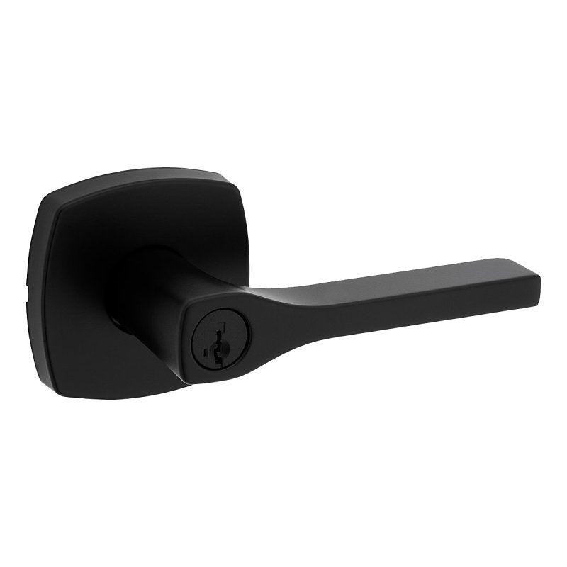 Weiser Prague 9GLA5350-182 Entry Door Handle, Lever Handle, Matte Black, Zinc, KW1, SC1 Keyway, Residential