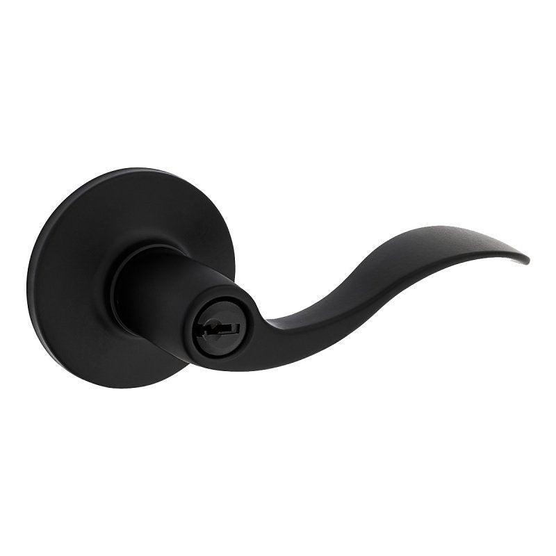 Weiser Safe Lock Layton 9SL50000-117 Entry Door Handle, Lever Handle, Matte Black, 3 Grade, Universal Hand