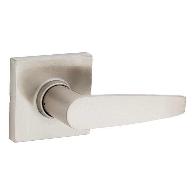 Weiser Safe Lock Winston 9SL10000-112 Passage Door Handle, Lever Handle, Satin Nickel, 1-3/8 to 1-3/4 in Thick Door