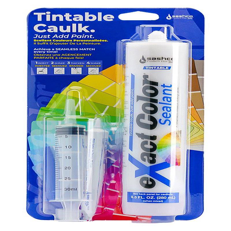 eXact Color 12840 Caulk, White, 4 to 5 days Curing, 40 to 120 deg F, 9.5 oz Cartridge