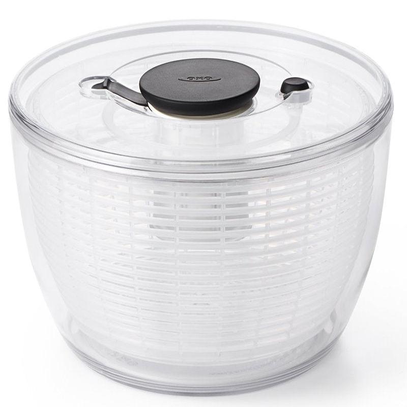 Oxo 32480 Salad Spinner, 4.95 qt Basket, 6.22 qt Bowl Capacity, 10-1/2 in Dia, 10-1/2 in W, 6 in H, Plastic, White