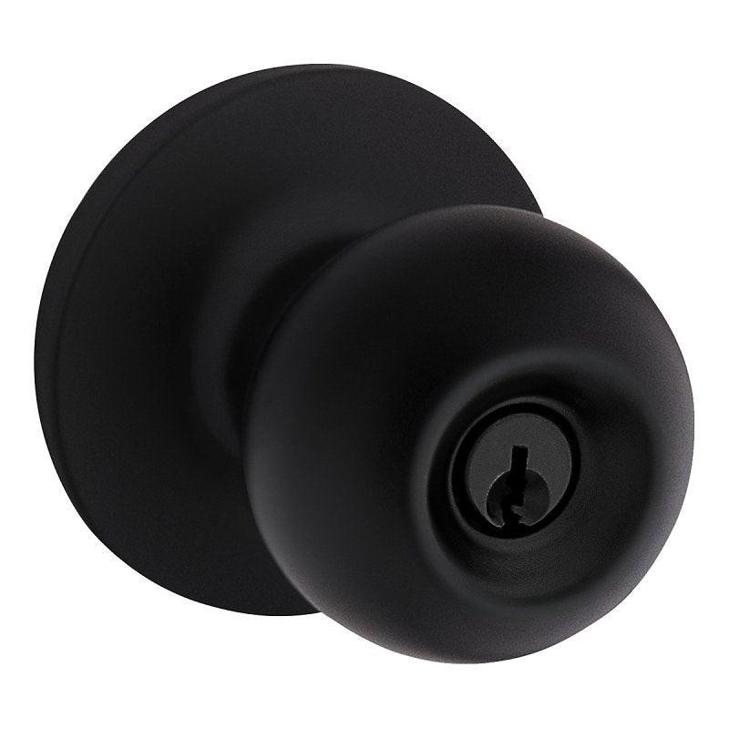 Weiser Safe Lock Regina 9SK50000-065 Entry Door Handle, Knob Handle, Matte Black, 3 Grade, Turn Piece