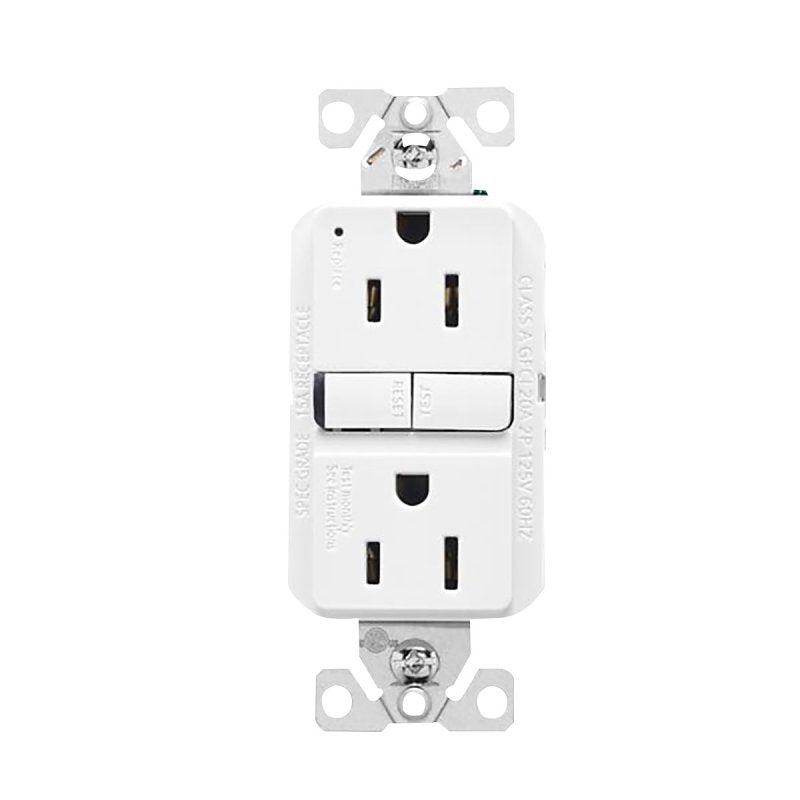 Eaton GF15W-WP GFCI Receptacle, 125 V, 15 A, NEMA: NEMA 5-15R, Back, Side Wiring, White