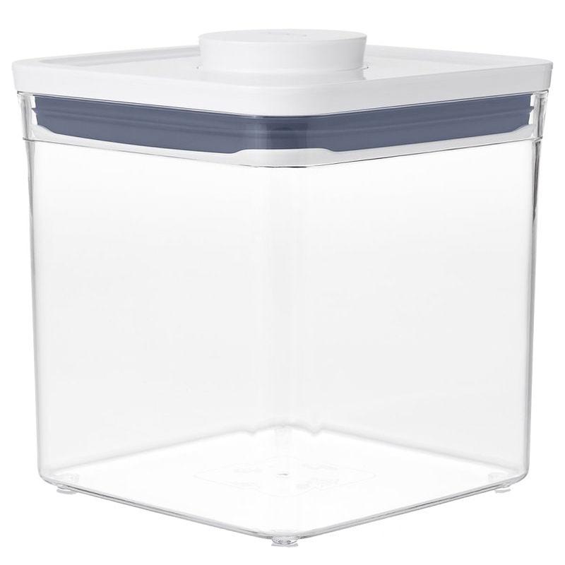 Good Grips POP 11233600 Food Container, 2.8 qt Capacity, Plastic, Clear, 6-1/2 in L, 6-1/2 in W, 6.3 in H