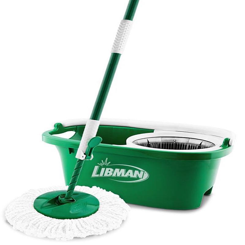 Libman Tornado 1283 Spin Mop with Bucket, Metal/Microfiber, Green/White