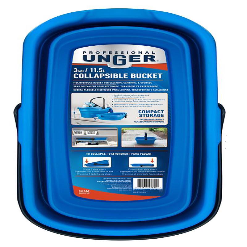 Unger Professional 978940 Collapsible Bucket, 3 gal, Blue