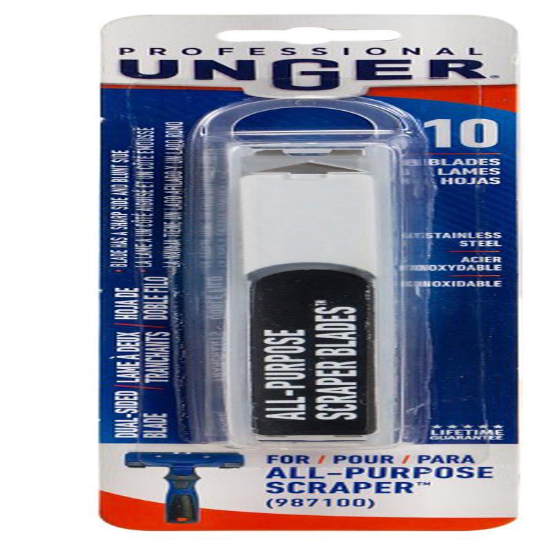 Unger Professional 987300 All-Purpose Scraper Replacement Blades, Steel, Black