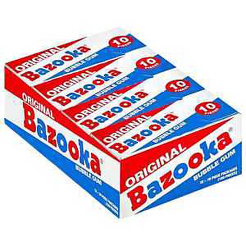 Bazooka 569618 Chewing Gum, Blue Raspberry, 2.11 oz Pack