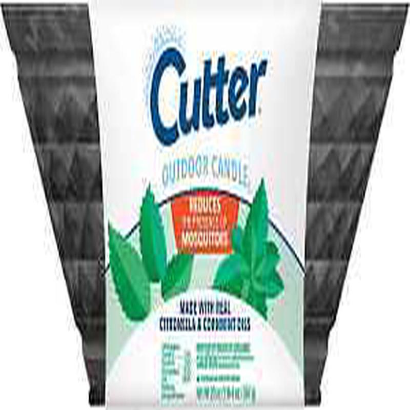 Cutter HG-97395 Candle, White, Citronella, Mint, 24 hr Burn Time, 20 oz