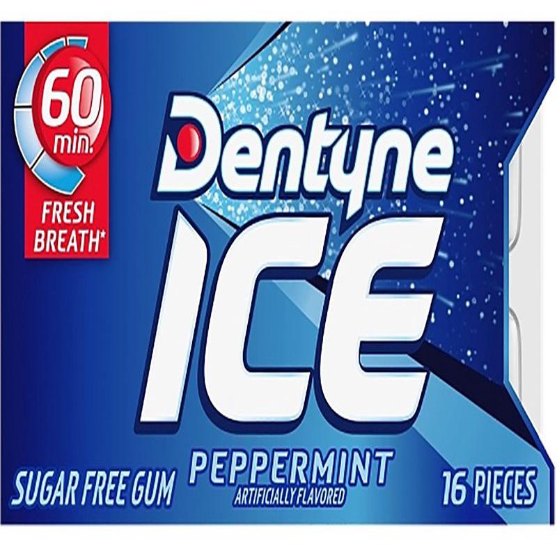 Dentyne 784575 Ice Sugar-Free Gum, Peppermint, 9 Pack