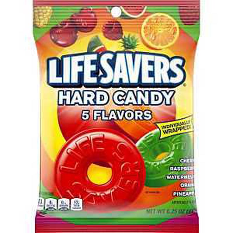 Lifesavers 407120 Hard Candy, Cherry, Orange, Pineapple, Raspberry, Watermelon, 6.25 oz Bag