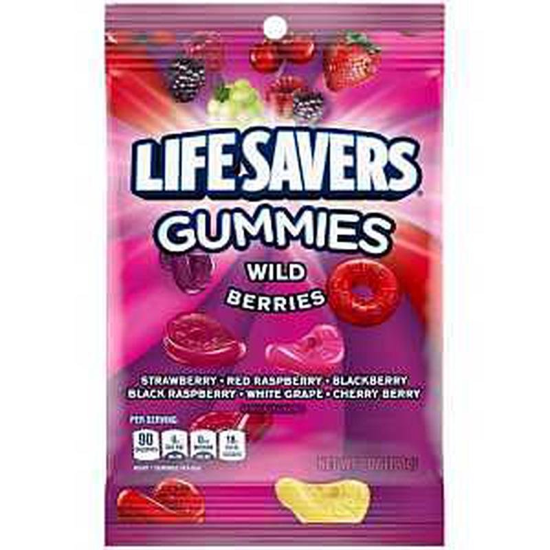 Lifesavers 421885 Wild Berries Gummies, Gummy, Berry, 7 oz Bag