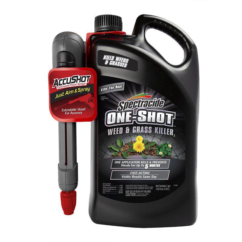 Spectracide ONE-SHOT HG-97186 Weed and Grass Killer, Liquid, Clear/Pale Yellow, 1 gal Bottle
