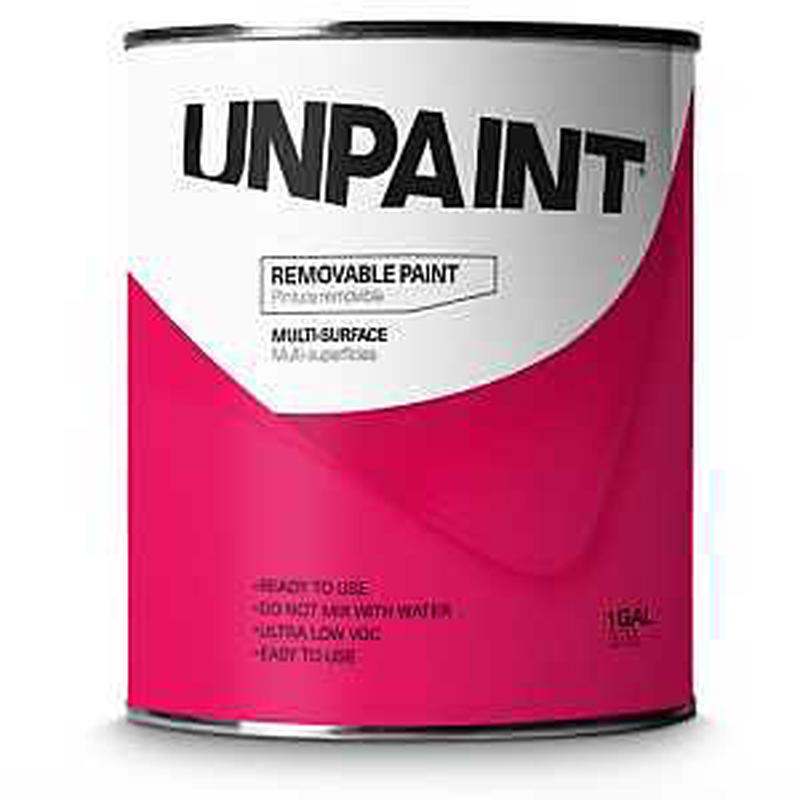 UNPAINT 300 0002 000003 Removable Paint, Clear, 1 gal, 128 to 170 sq-ft Coverage Area