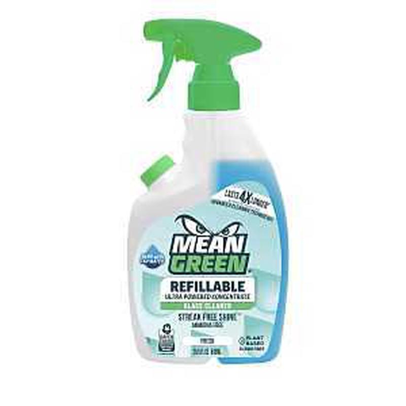 Mean Green 394174 Glass Cleaner, 28 oz Bottle, Liquid, Fresh, Blue
