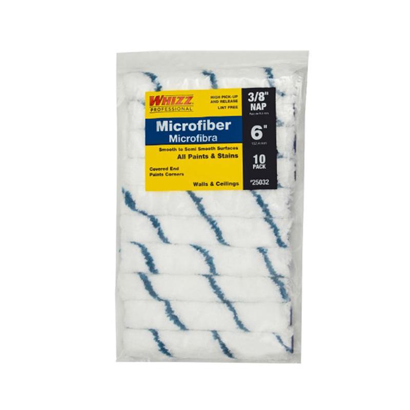 Whizz 6 3/8 Nap Microfiber Mini-Roller Cover 10-Pack